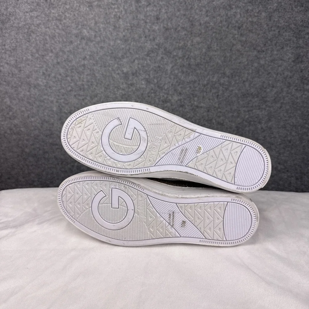 G by GUESS Sneakers GGGREDDA-T Size 10M Gold Glitter Metallic Slip On Shoes